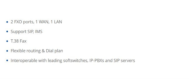 Dinstar- (DAG1000-2O-2 * FXO Analog VoIP Gateway)