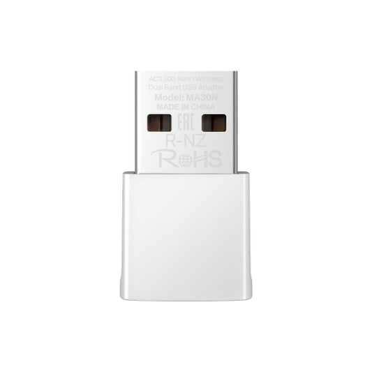 Mercusys MA30N USB WiFi Adapter, AC1300Mbps, Network Card, Nano Card, Dual Band, USB 2.0, WPA3, Plug & Play