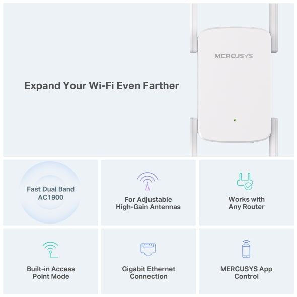 Mercusys ME50G Wi-Fi Range Extender AC1900