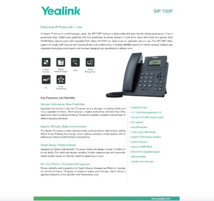 Yealink SIP-T30P Entry-Level IP Phone