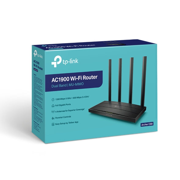 TP-Link Archer C80 Wireless MU-MIMO Wi-Fi Router, AC1900