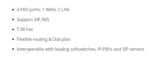Dinstar-DAG1000-4O-4 * FXO Analog VoIP Gateway