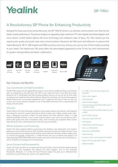 Yealink SIP-T46U Business IP Phone