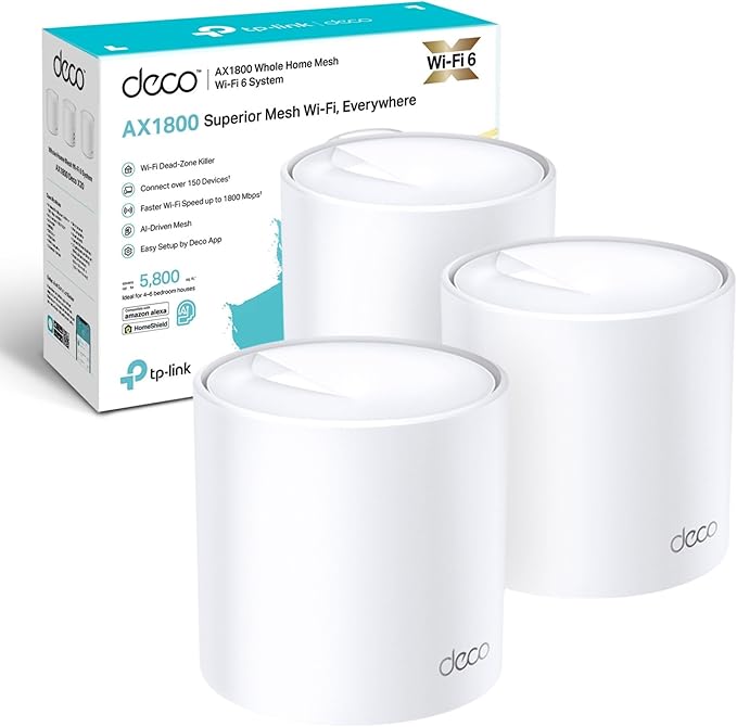 TP-Link Deco X20 Whole Home Mesh Wi-Fi 6 System, AX1800, 1 Pack