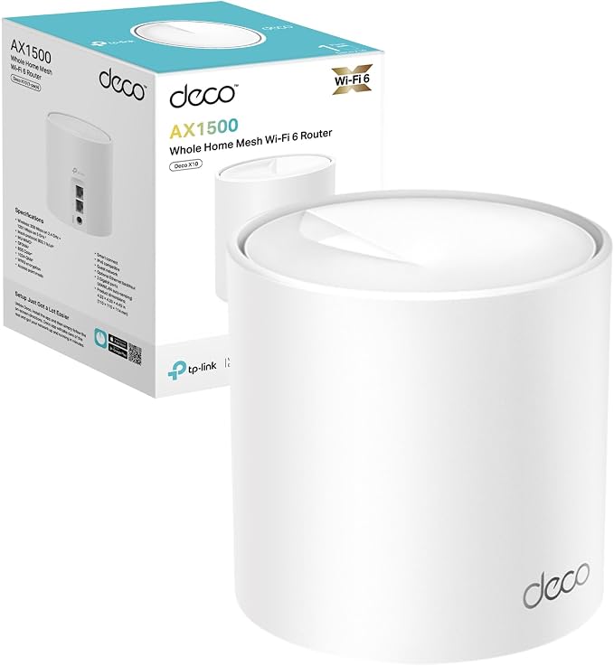 TP-Link Deco X10 Whole Home Mesh Wi-Fi 6 System, AX1500, 1-Pack