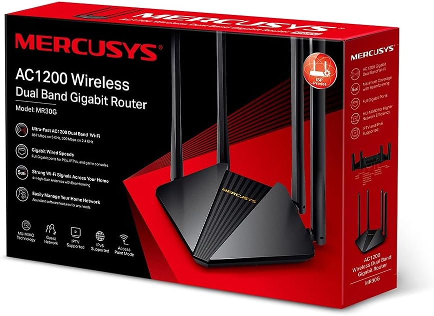 Mercusys MR30G Dual Band Gigabit Wireless Router AC1200