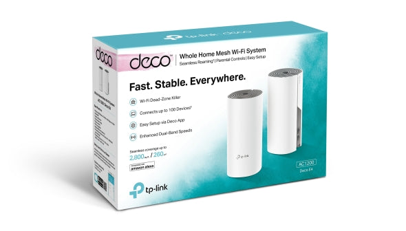 TP-Link Deco M4 Whole Home Mesh Wi-Fi System, AC1200, 2-Pack