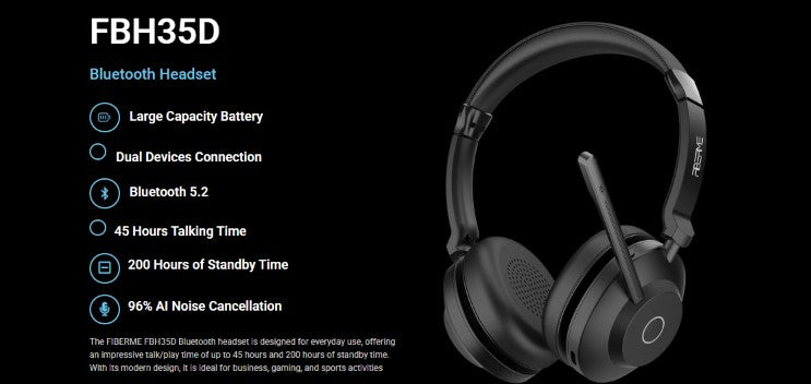 Fiberme (FBH35D) Bluetooth Headset