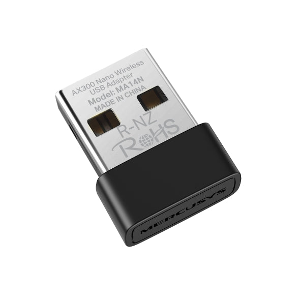 Mercusys MA14N AX287 Mbps, Nano Design, Easy Installation, Supports Linux and Windows(11/10/7), Wi-Fi 6 USB Adapter