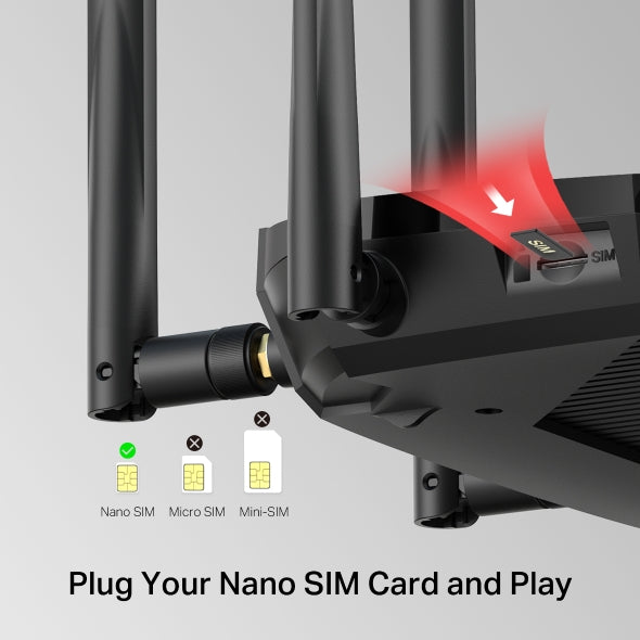 MERCUSYS MB235-4G Cat6 4G+ Router with SIM Slot, AC1200 WiFi Router