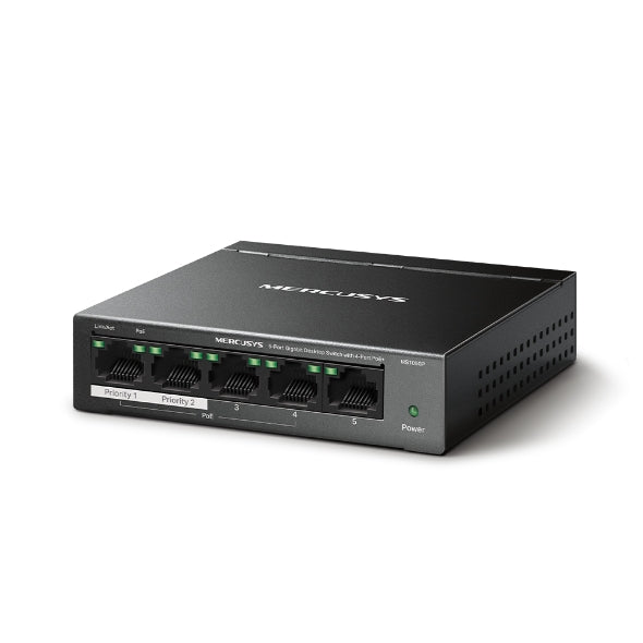 Mercusys 5-Port 10/100/1000 Mbps Desktop Switch with 4-Port PoE+ (MS105GP)