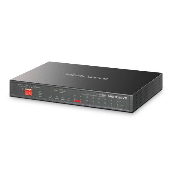 MERCUSYS MS112GMP 12-Port PoE+ Switch, 110W Power Budget Network Switch