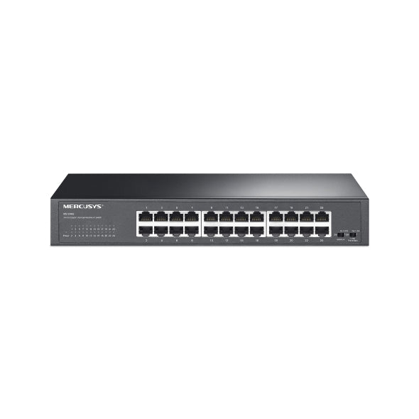 Mercusys 24-Port Gigabit Desktop/Rackmount Switch, Full Gigabit Ports, Auto-Negotiation, Auto-MDI/MDIX Supports, Loop Prevention, Isolation Mode, Durable Metal Casing, Plug and Play (MS124GS)