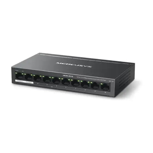 Mercusys MS110P PoE+ Switch, 10-Ports 10/100Mbps, With 2 Uplink Ports