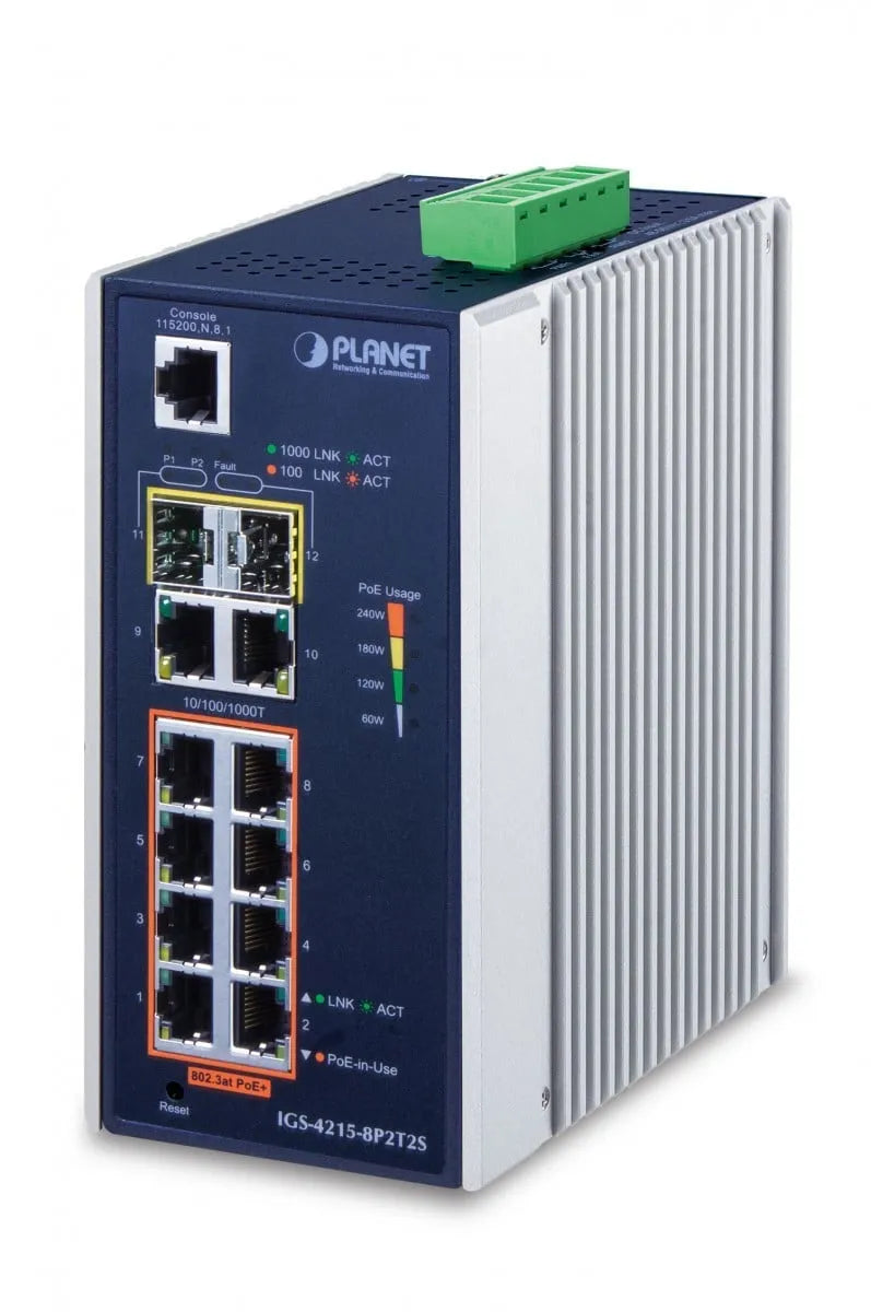 PLANET IGS-4215-8P2T2S Industrial Ethernet Switch