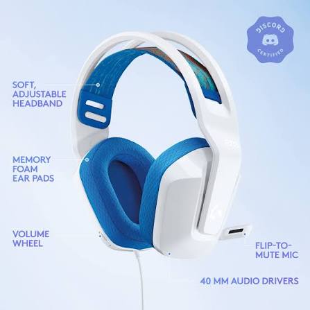سماعة الألعاب السلكية Logitech G335 باللون الأبيض